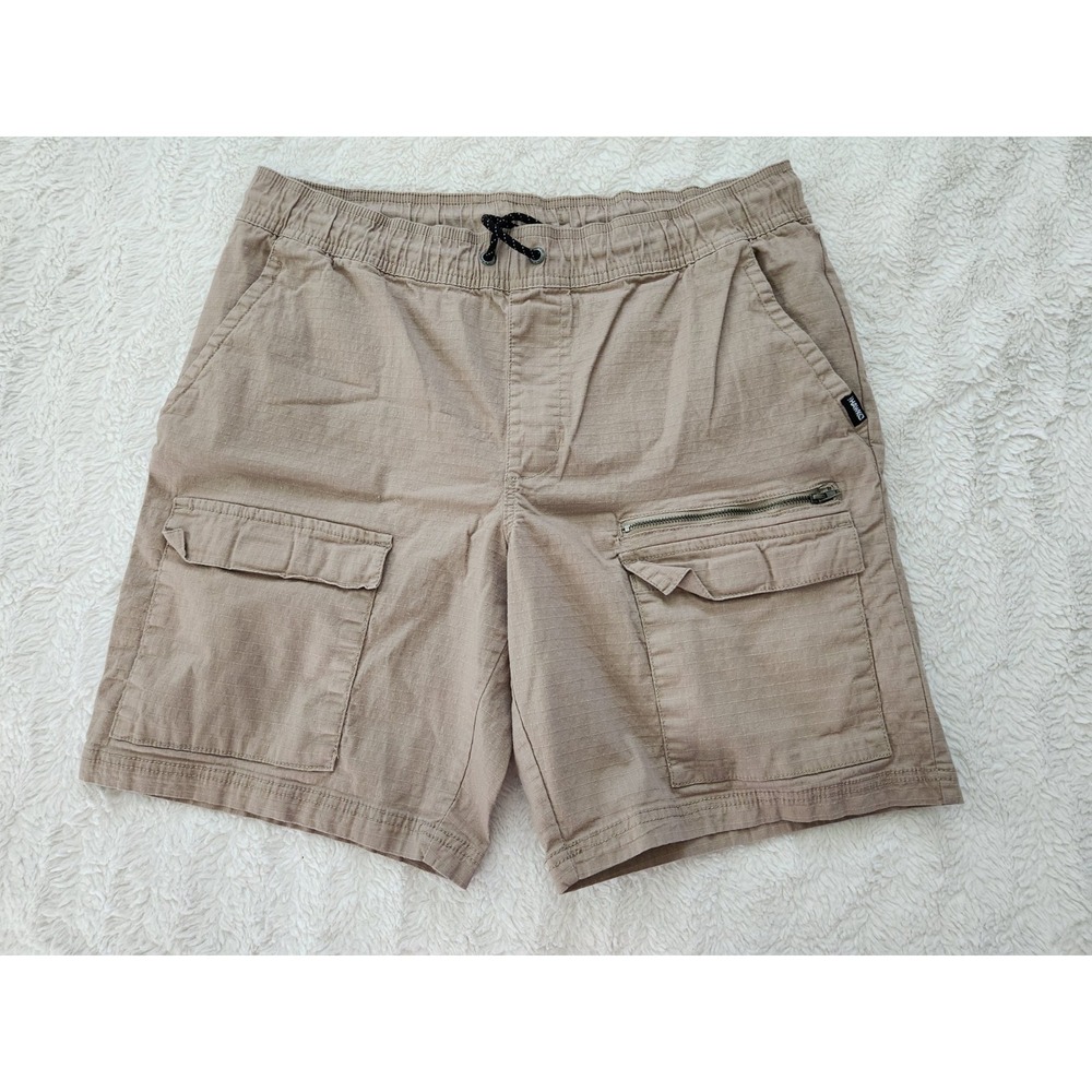 Tony Hawk Men's Cargo Shorts Size L/G Beige Elastic Waist Drawstring Utility
